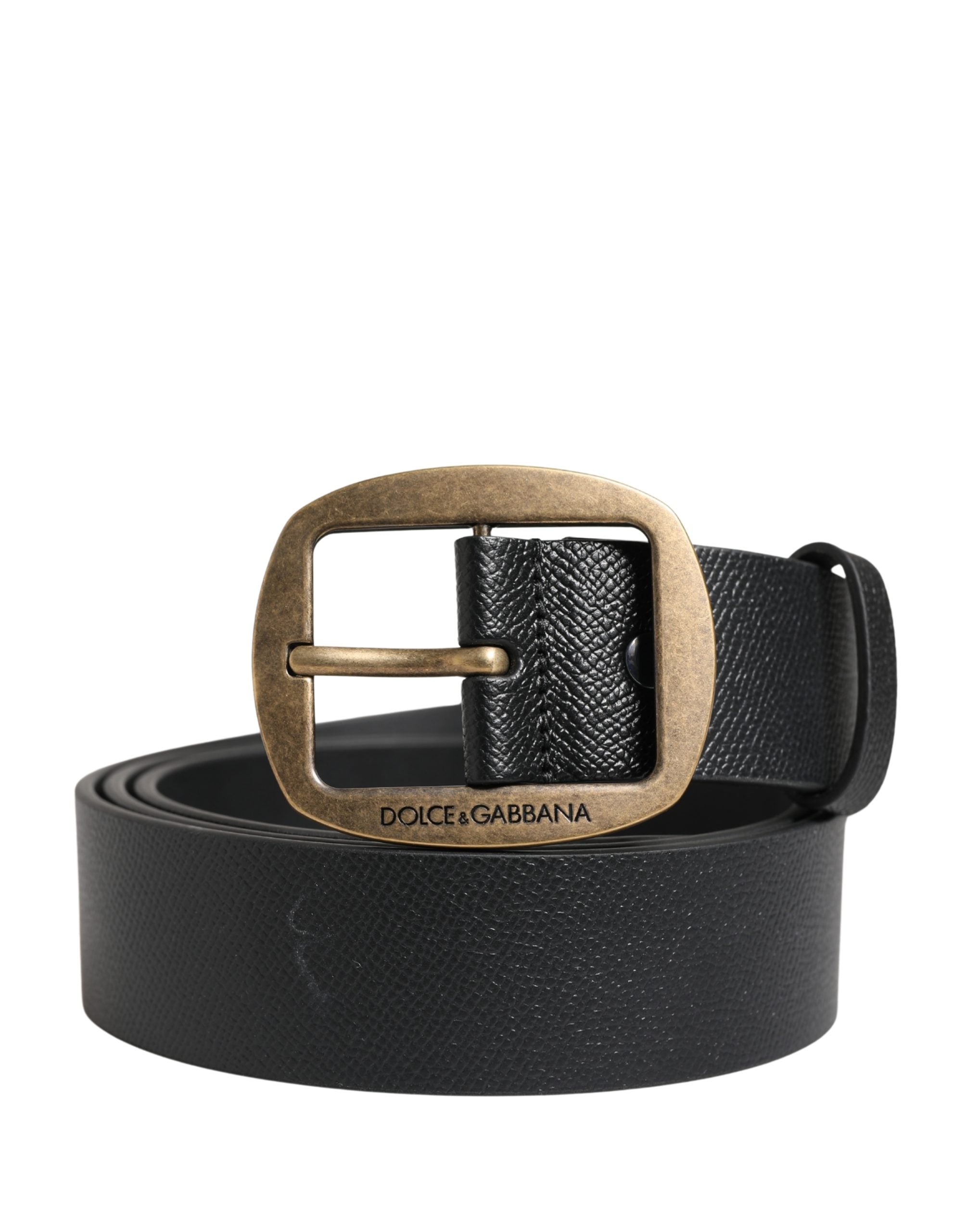 Dolce & Gabbana Herrenschließe Gürtel aus schwarzem Leder