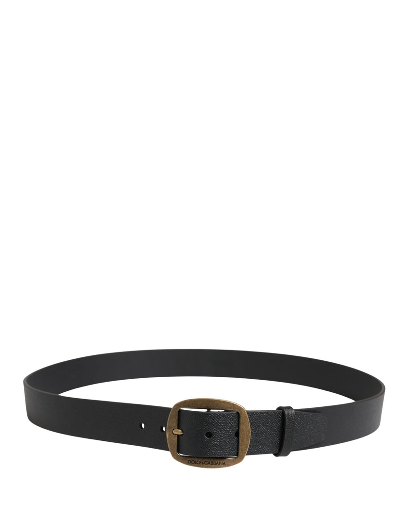 Dolce & Gabbana Herrenschließe Gürtel aus schwarzem Leder