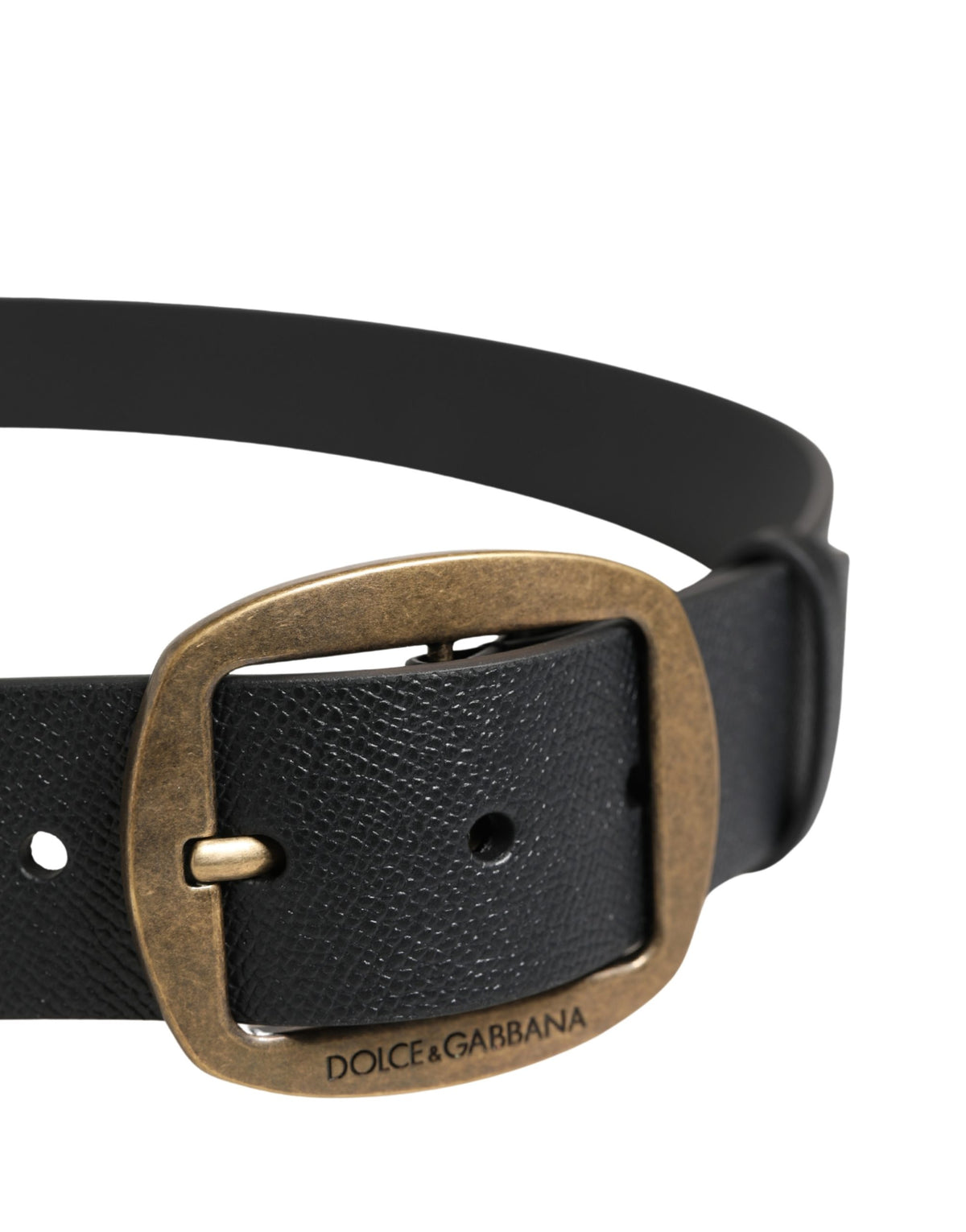 Dolce & Gabbana Herrenschließe Gürtel aus schwarzem Leder