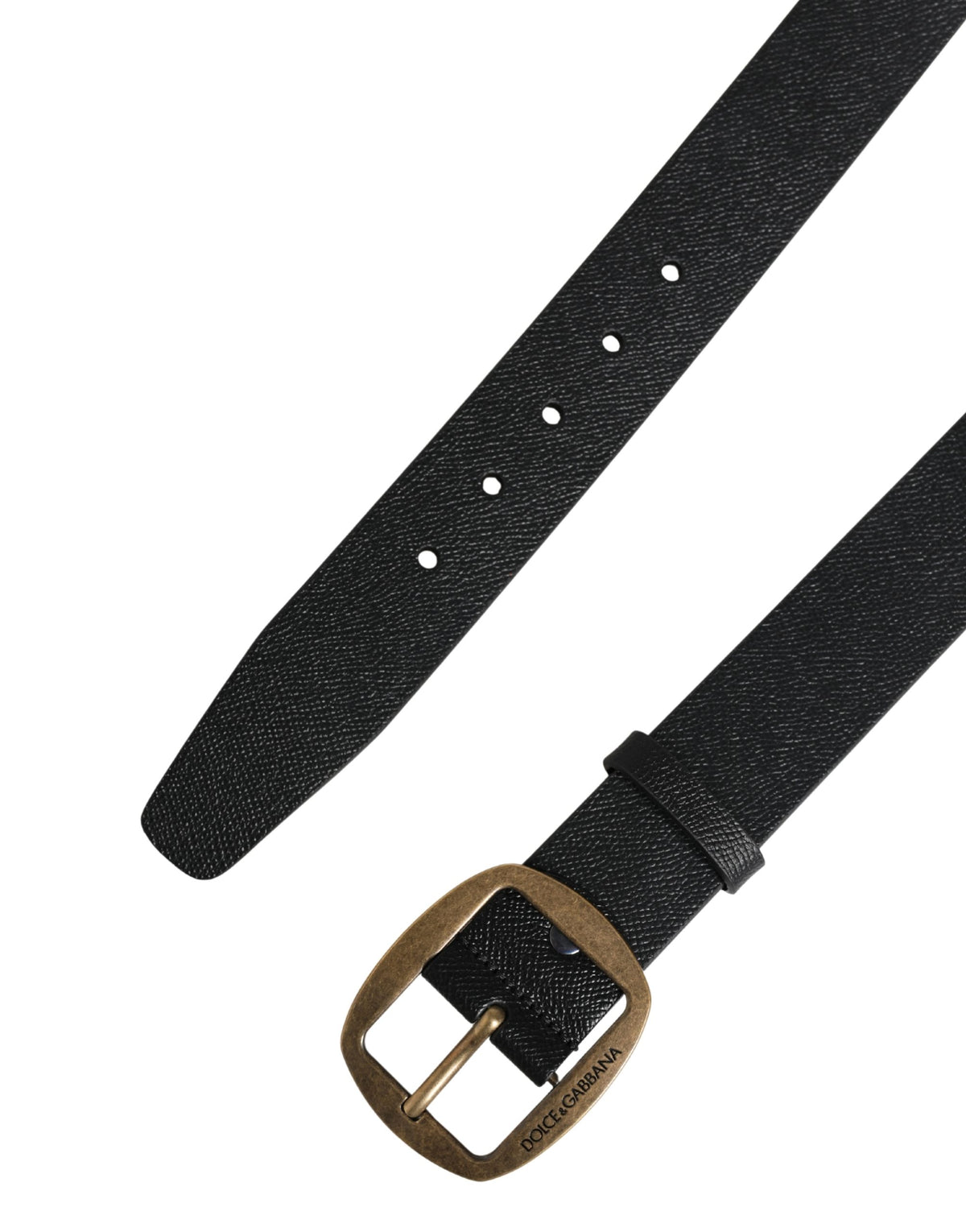 Dolce & Gabbana Herrenschließe Gürtel aus schwarzem Leder