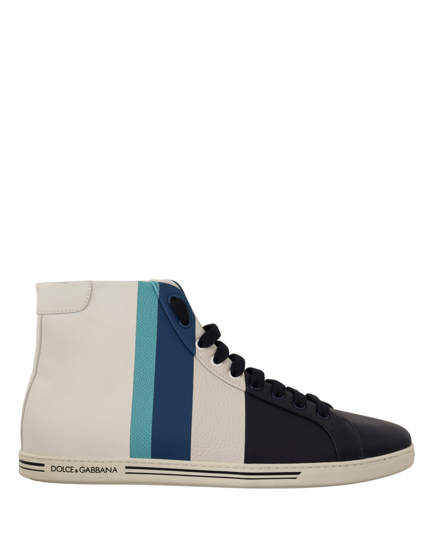 Dolce & Gabbana Mehrfarbige Leder Mid-Top Sneaker Schuhe