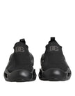 Dolce & Gabbana Schwarze Slip-On Wave Low-Top Sneaker Schuhe