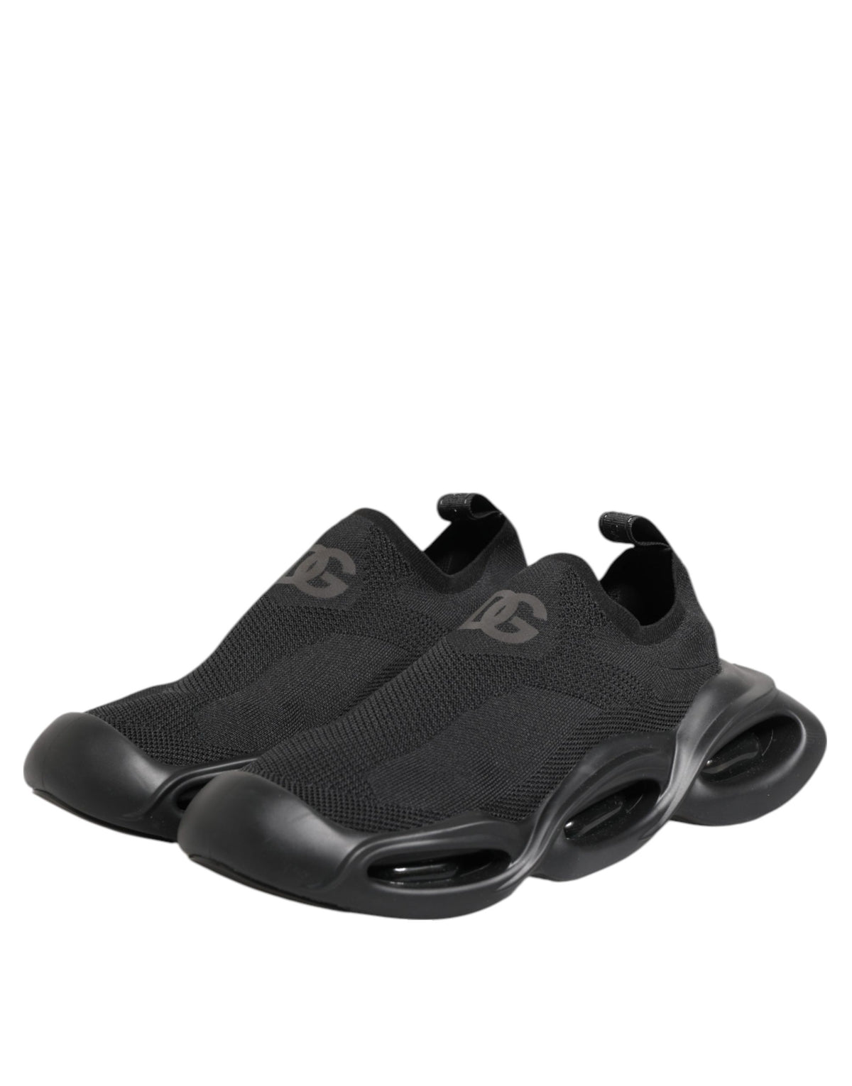 Dolce & Gabbana Schwarze Slip-On Wave Low-Top Sneaker Schuhe