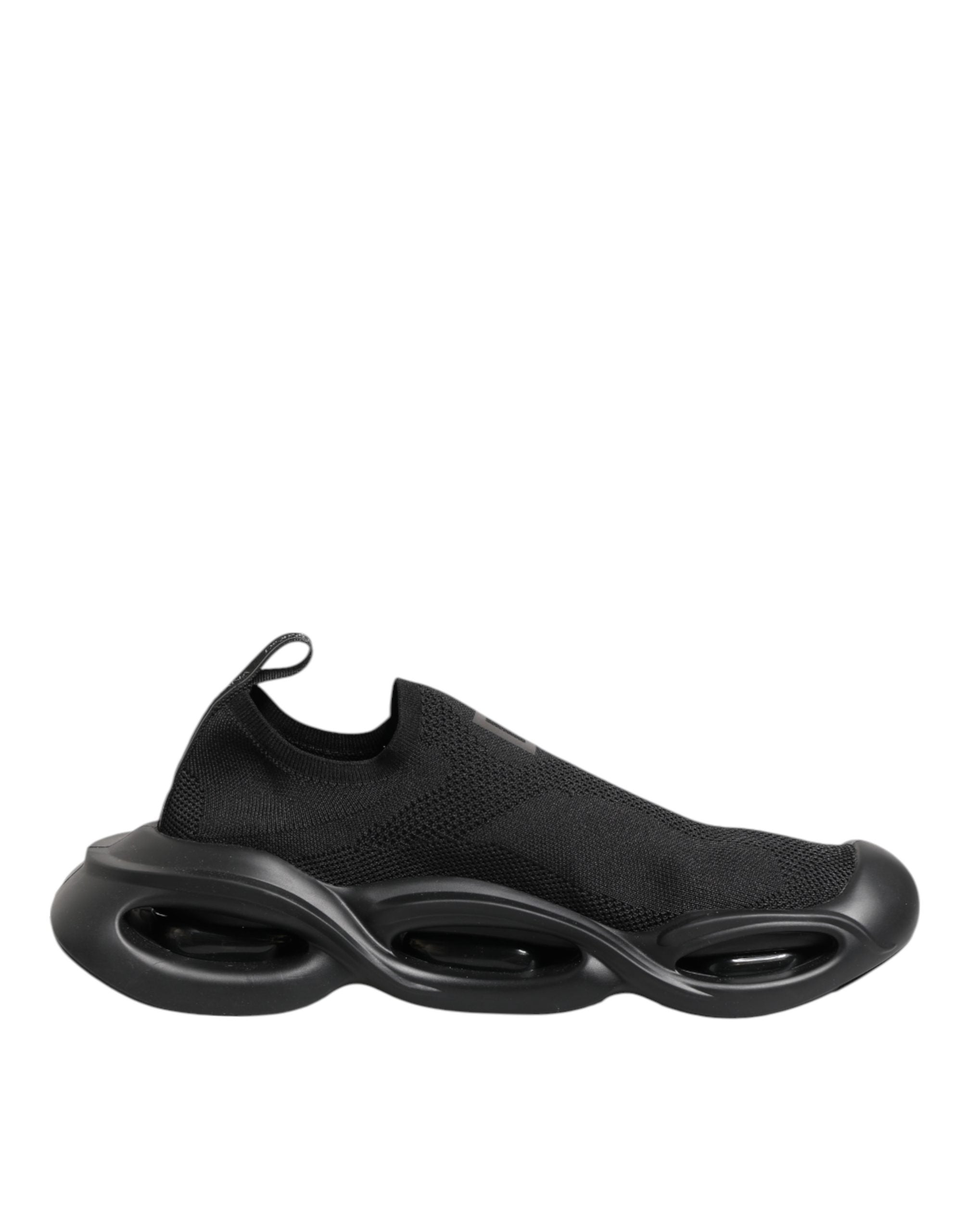 Dolce & Gabbana Schwarze Slip-On Wave Low-Top Sneaker Schuhe