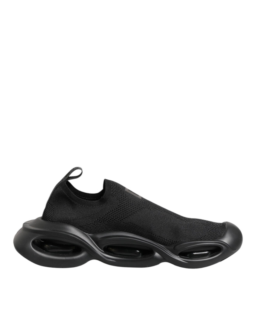 Dolce & Gabbana Schwarze Slip-On Wave Low-Top Sneaker Schuhe