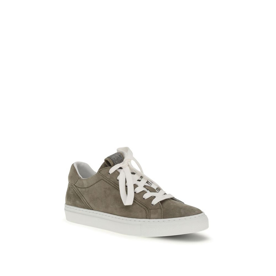 Brunello Cucinelli Gray Bos Taurus Calfskin Sneakers