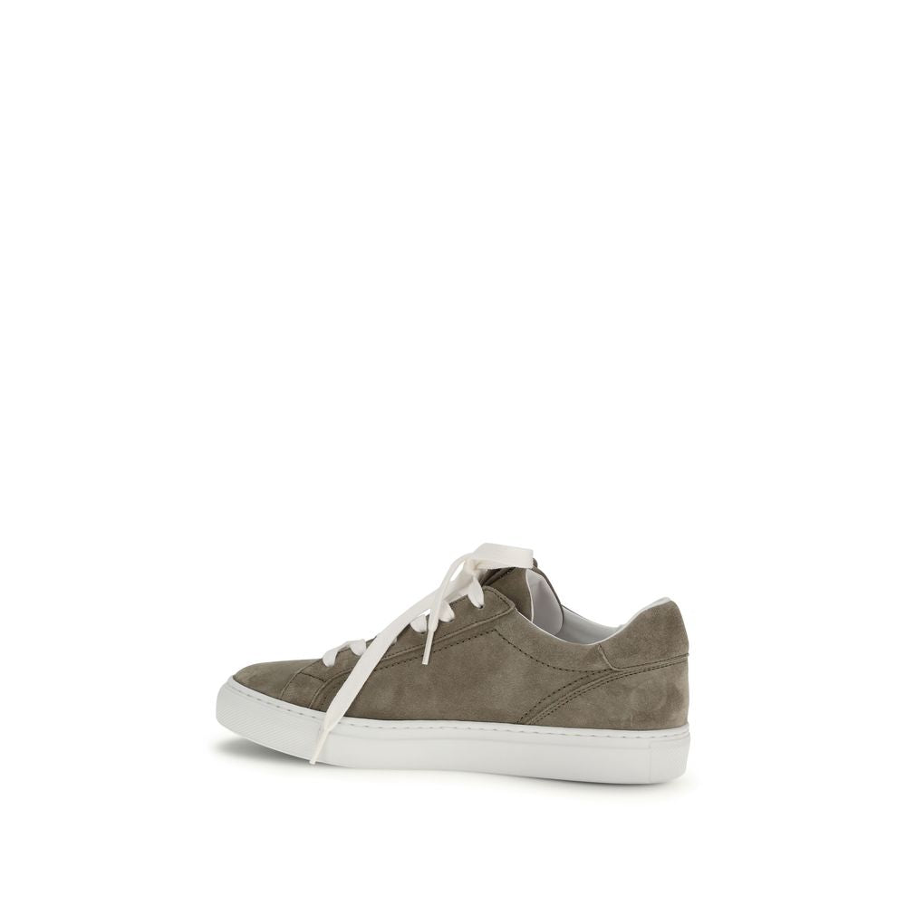 Brunello Cucinelli Gray Bos Taurus Calfskin Sneakers