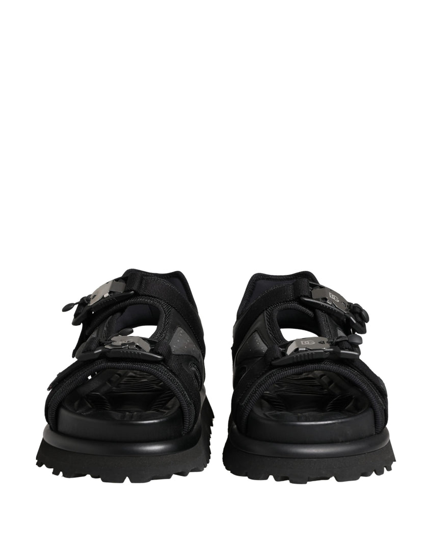 Dolce & Gabbana Schwarze Chunky Sandalen für Herren mit Logo-Details