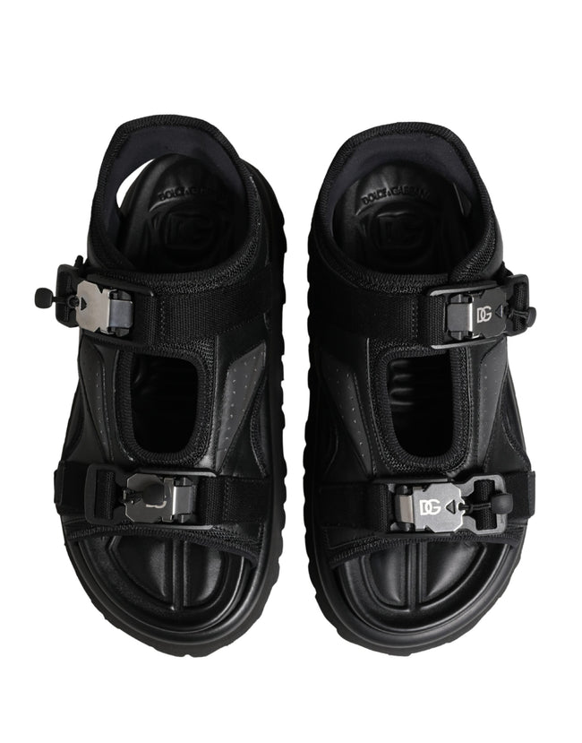 Dolce & Gabbana Schwarze Chunky Sandalen für Herren mit Logo-Details