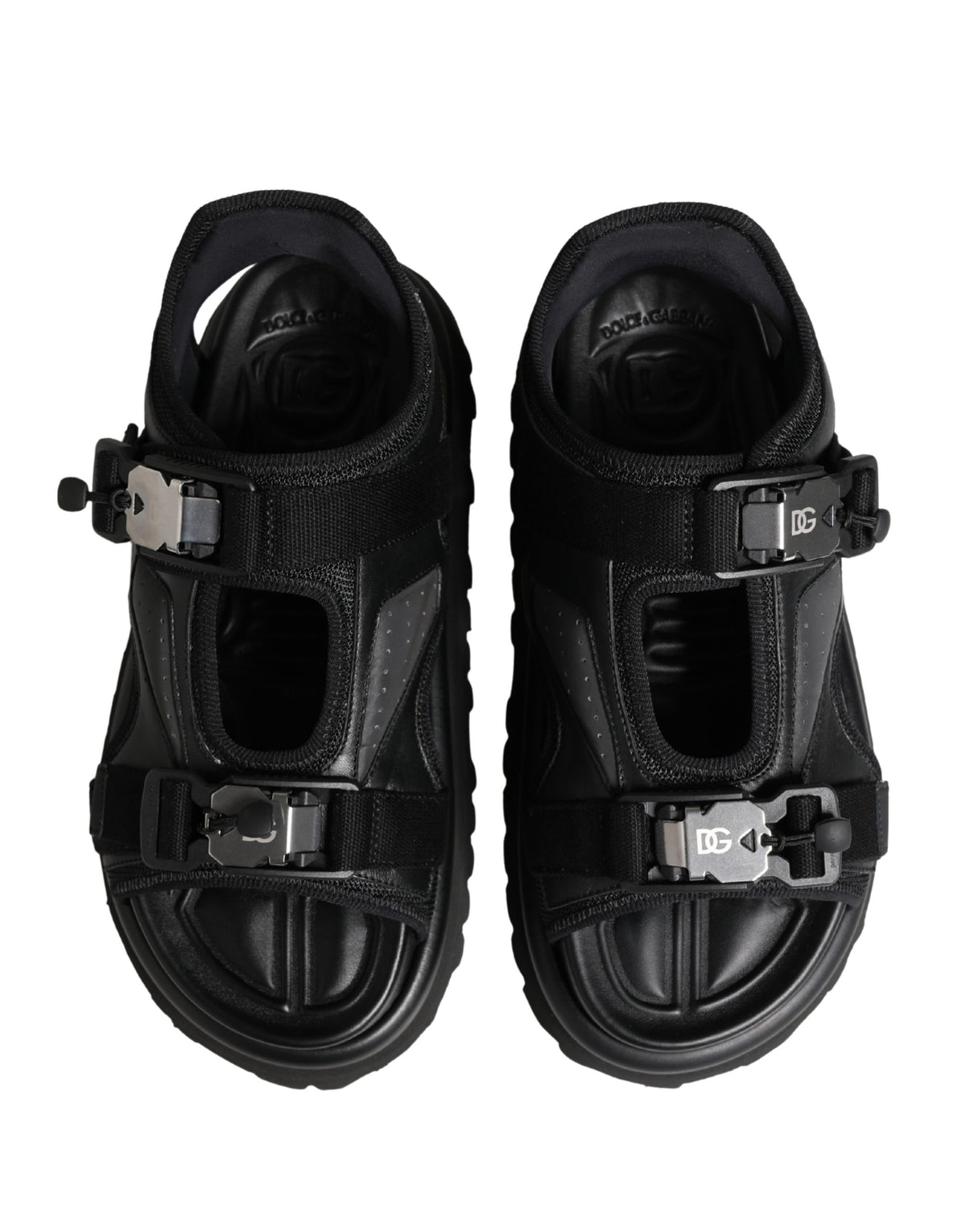 Dolce & Gabbana Schwarze Chunky Sandalen für Herren mit Logo-Details