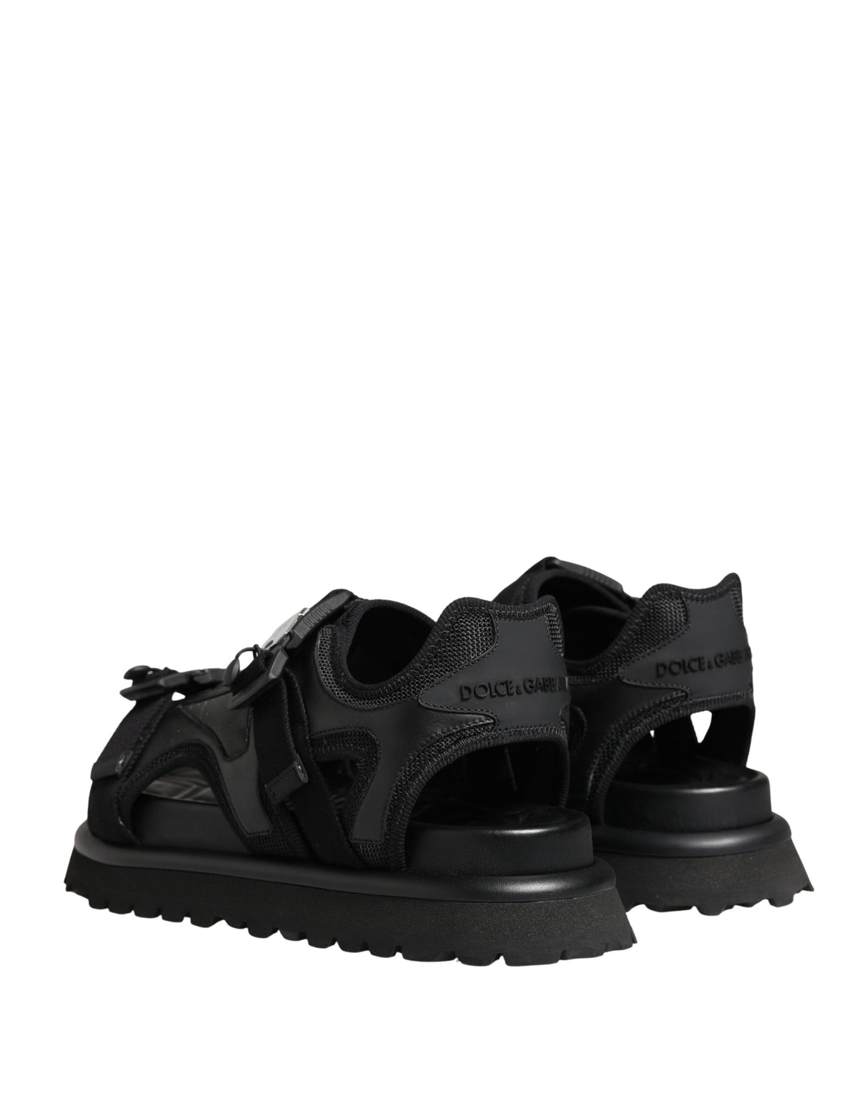 Dolce & Gabbana Schwarze Chunky Sandalen für Herren mit Logo-Details