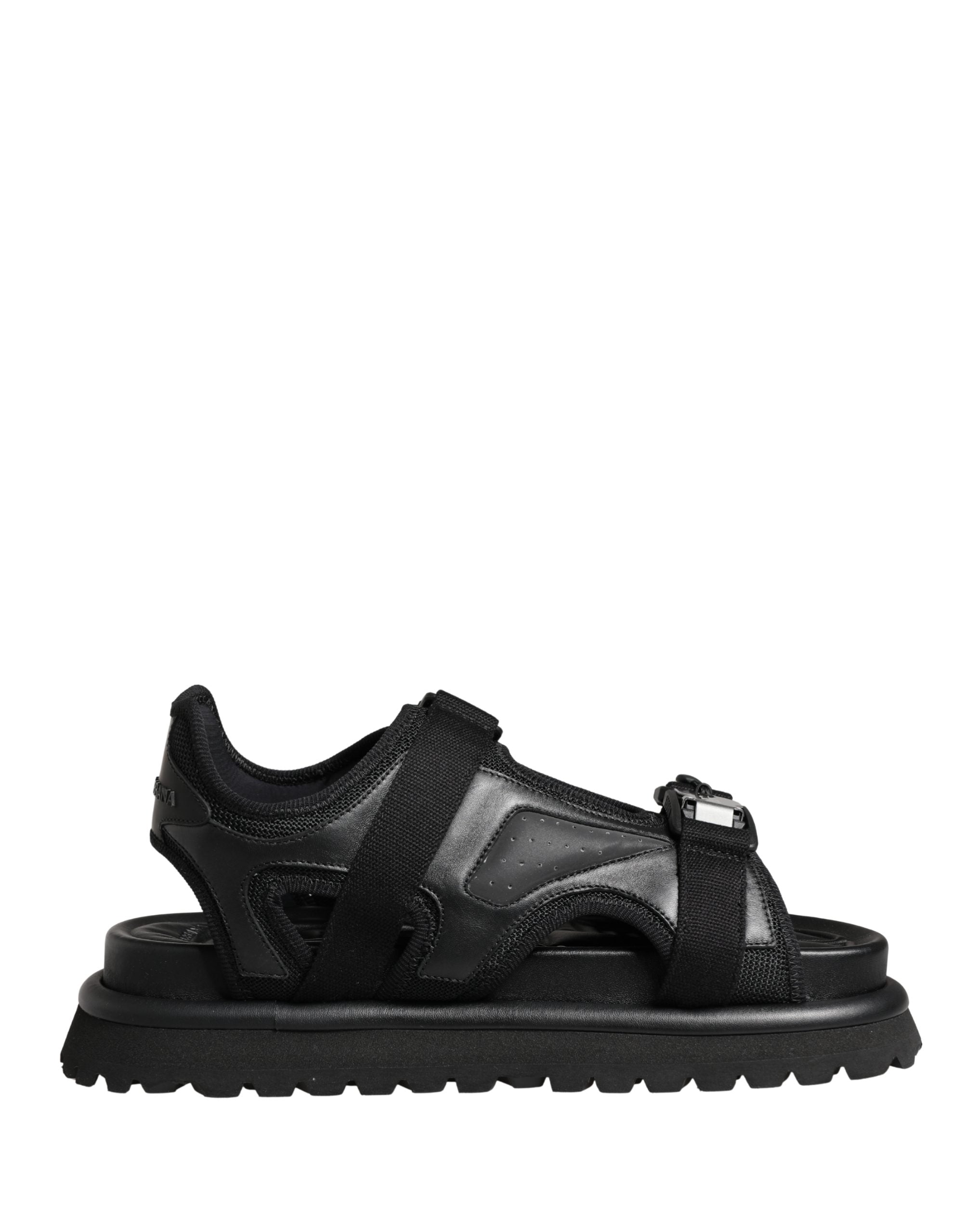 Dolce & Gabbana Schwarze Chunky Sandalen für Herren mit Logo-Details