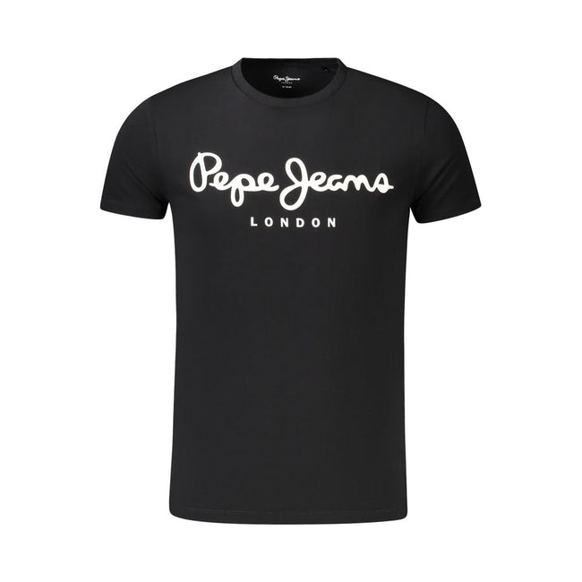 Pepe Jeans Schwarzes Baumwoll-T-Shirt für Herren