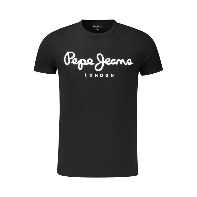 Pepe Jeans Schwarzes Baumwoll-T-Shirt für Herren