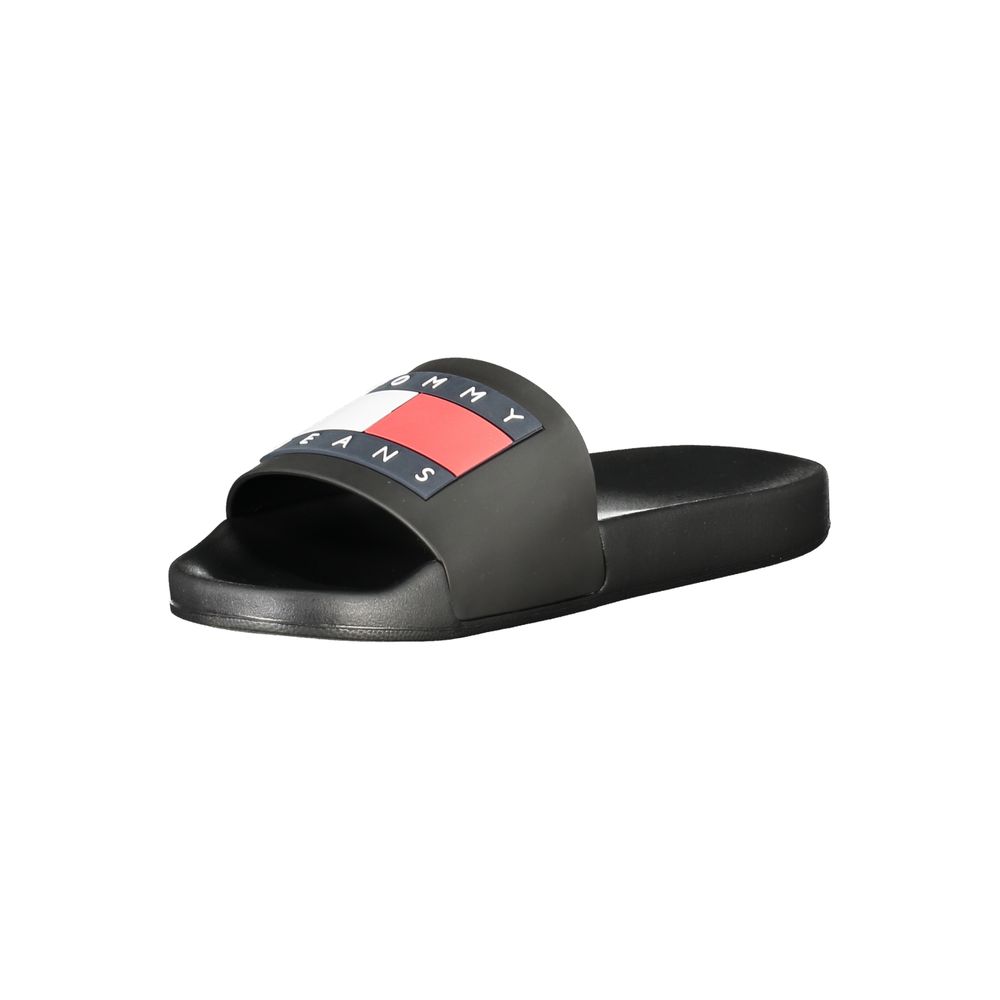 Tommy Hilfiger Men's Black Polyurethane Slippers
