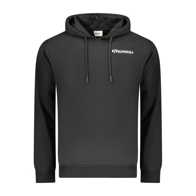 Superga Schwarzer Herren-Hoodie aus Baumwolle