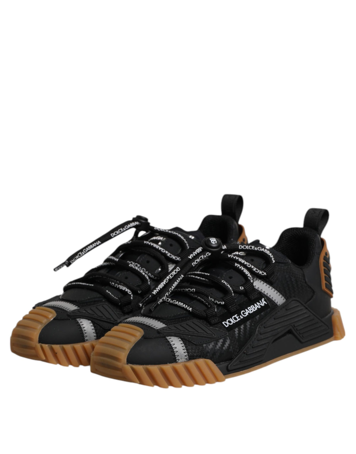 Dolce & Gabbana Black NS1 Low-Top Sneakers with Logo Laces
