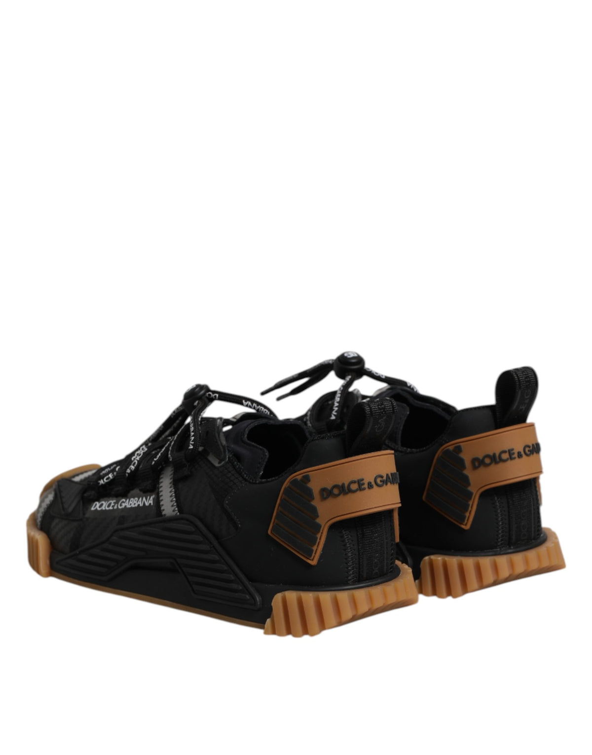 Dolce & Gabbana Black NS1 Low-Top Sneakers with Logo Laces
