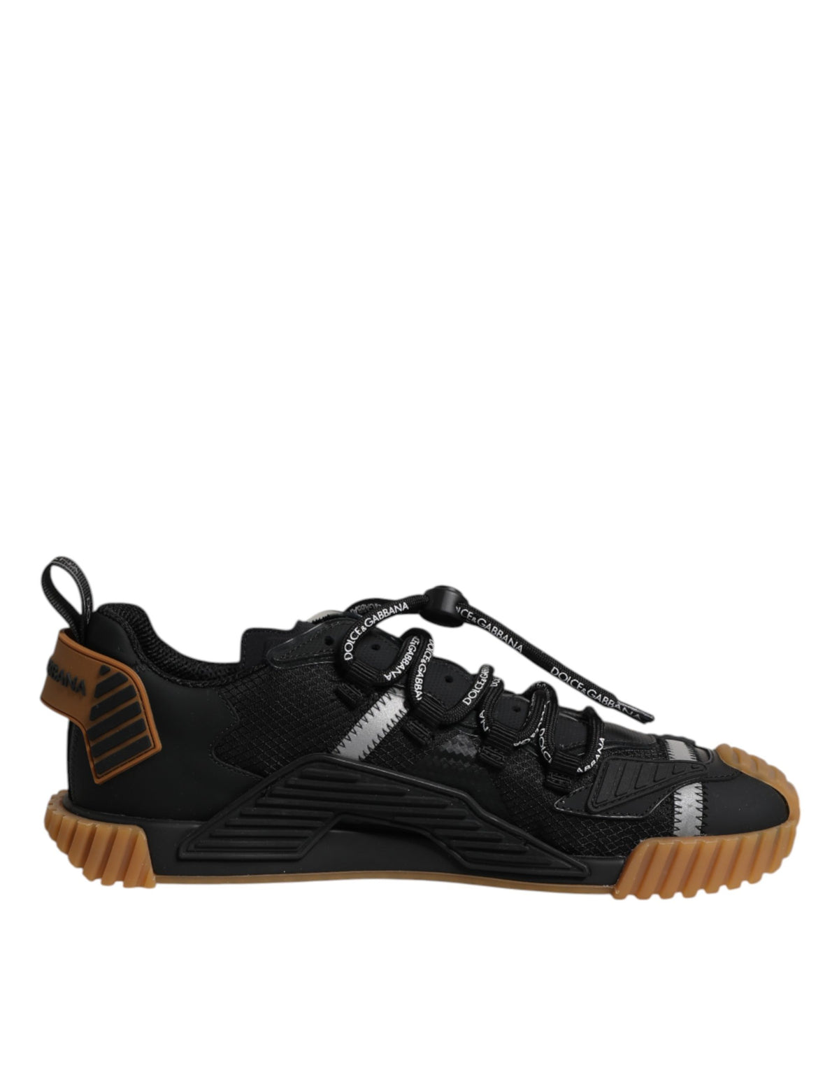 Dolce & Gabbana Black NS1 Low-Top Sneakers with Logo Laces