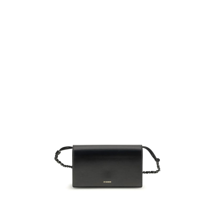 Jil Sander Schwarzes Kalbsleder Bos Taurus Portemonnaie