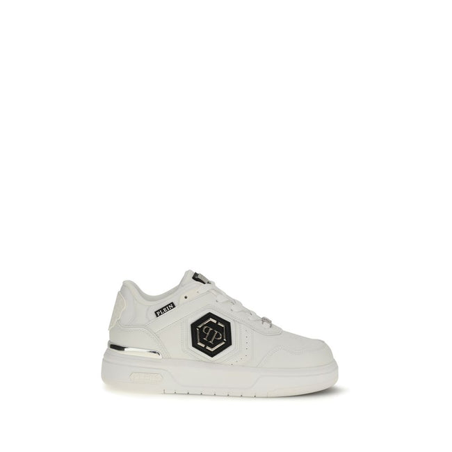 Philipp Plein Weiße Kalbsleder Bos Taurus Athletic Sneaker