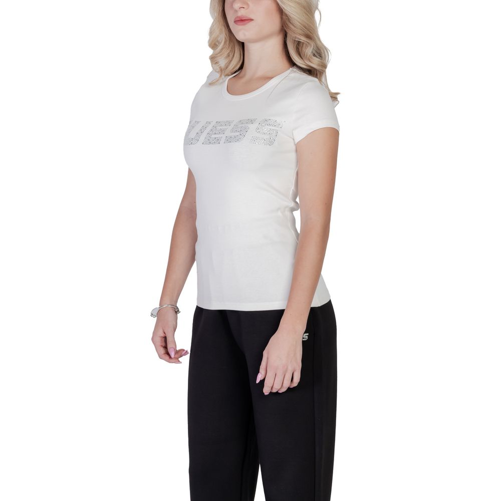 Guess Active Cremefarbenes Baumwoll-T-Shirt