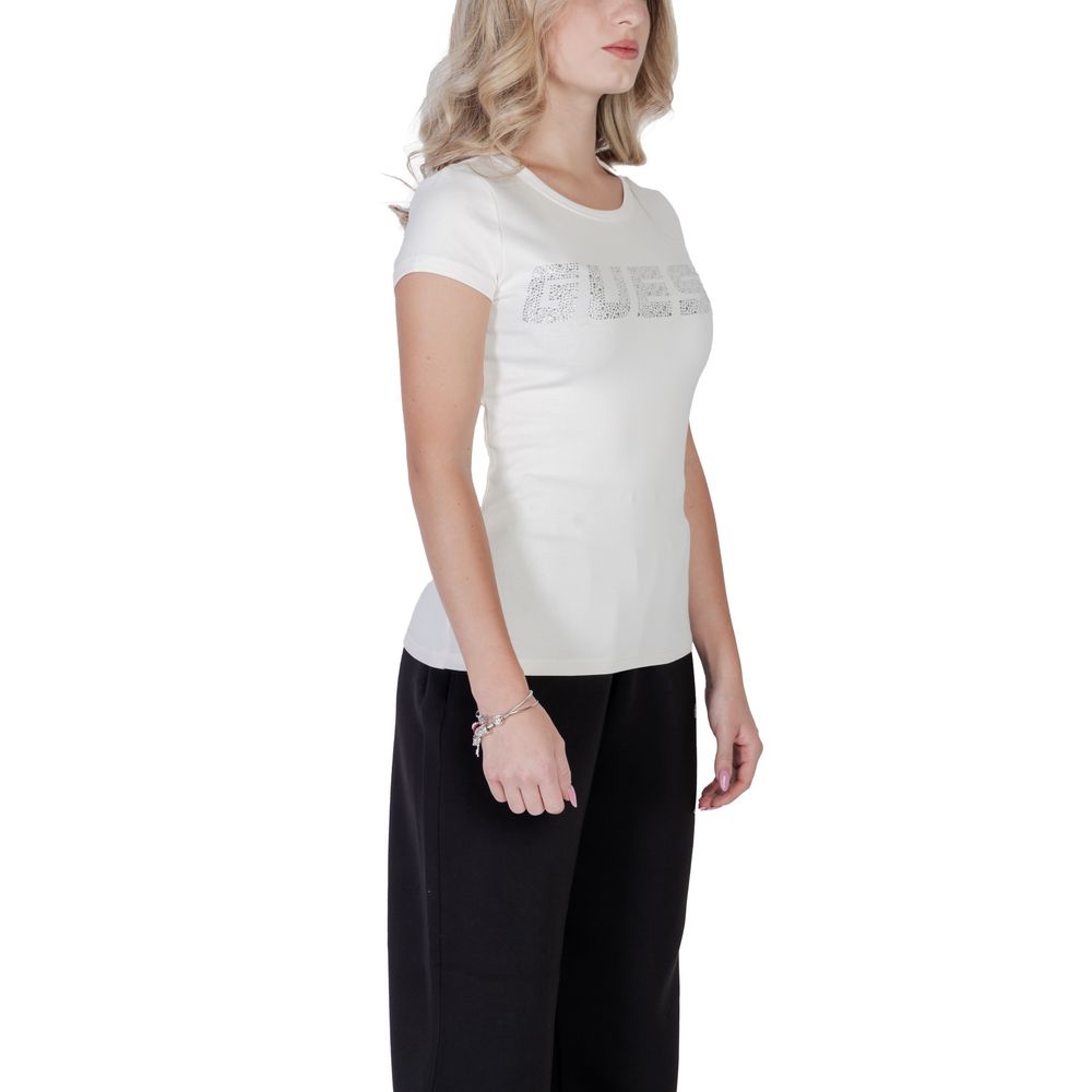 Guess Active Cremefarbenes Baumwoll-T-Shirt