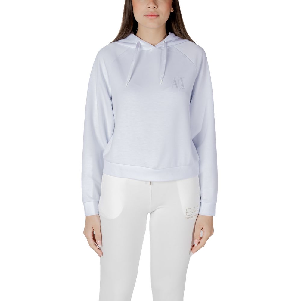 Armani Exchange Weißer Kapuzenpullover aus Viskose