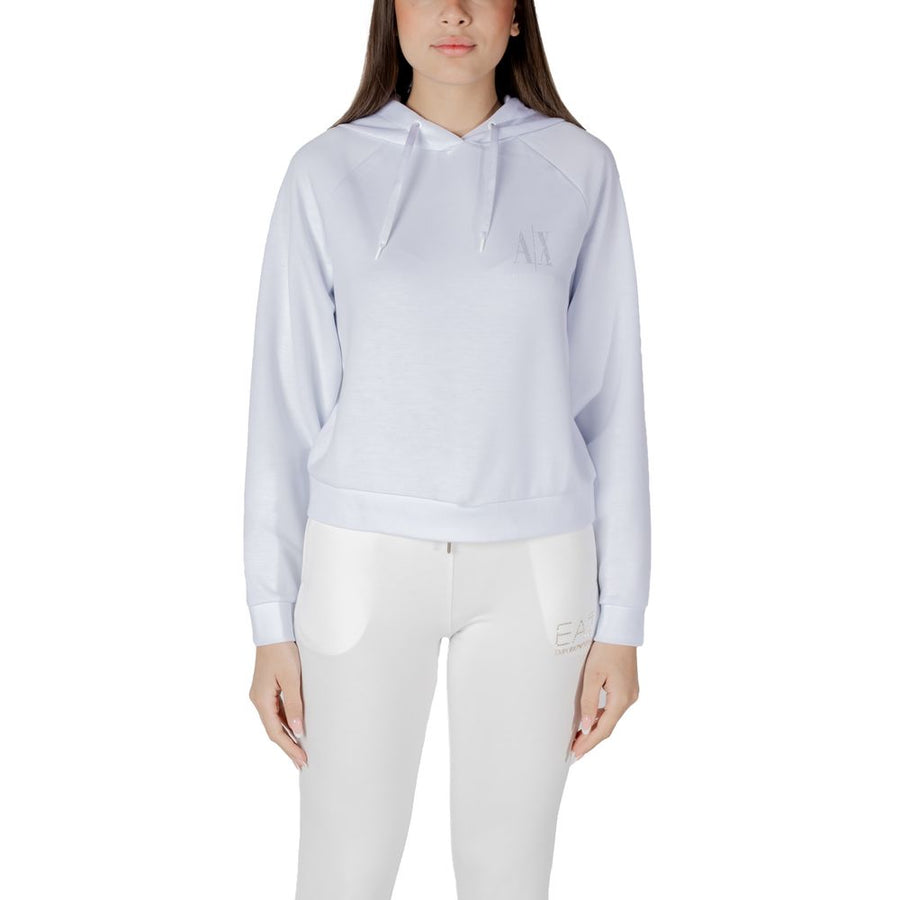 Armani Exchange White Viscose Hoodie