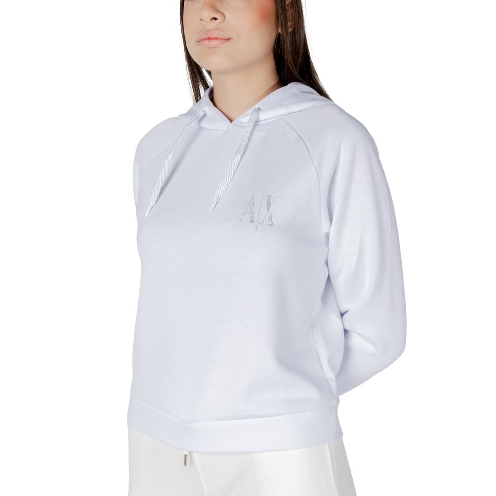 Armani Exchange Weißer Kapuzenpullover aus Viskose