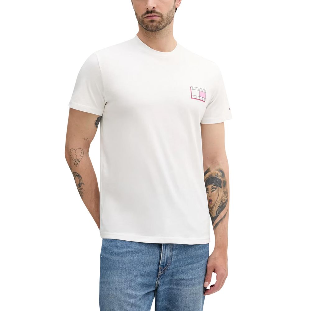 Tommy Hilfiger Jeans Ecru Recycled Cotton T-Shirt