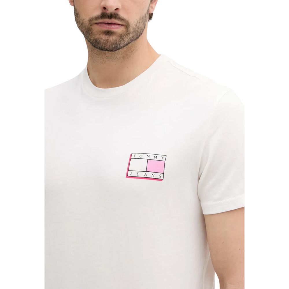 Tommy Hilfiger Jeans Ecru Recycled Cotton T-Shirt