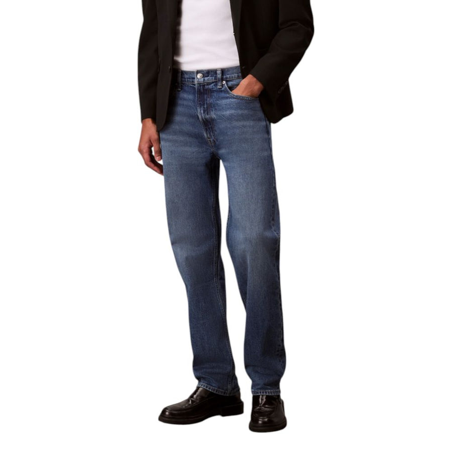 Calvin Klein Jeans Blaue Baumwolljeans im Relaxed Fit