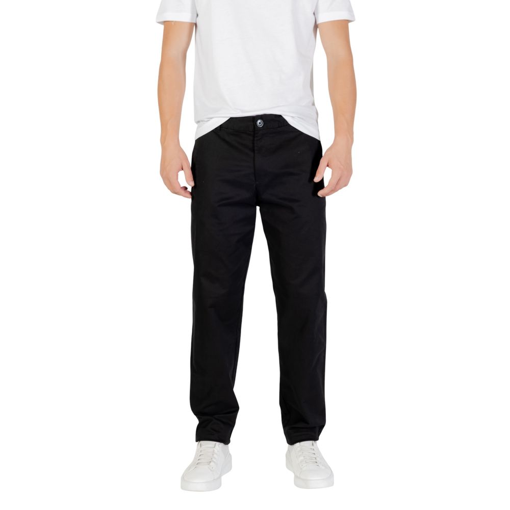 Armani Exchange Black Cotton Skinny Trousers