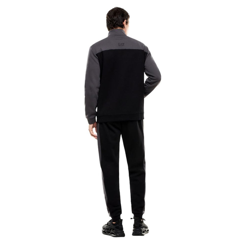 EA7 Emporio Armani Schwarzer Baumwoll-Trainingsanzug