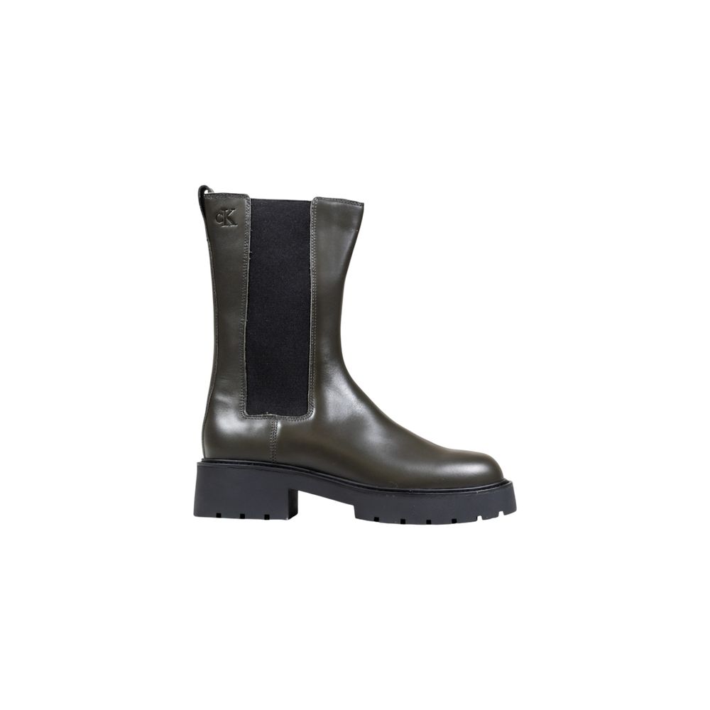 Calvin Klein Jeans Graue Ankle Boots aus Leder