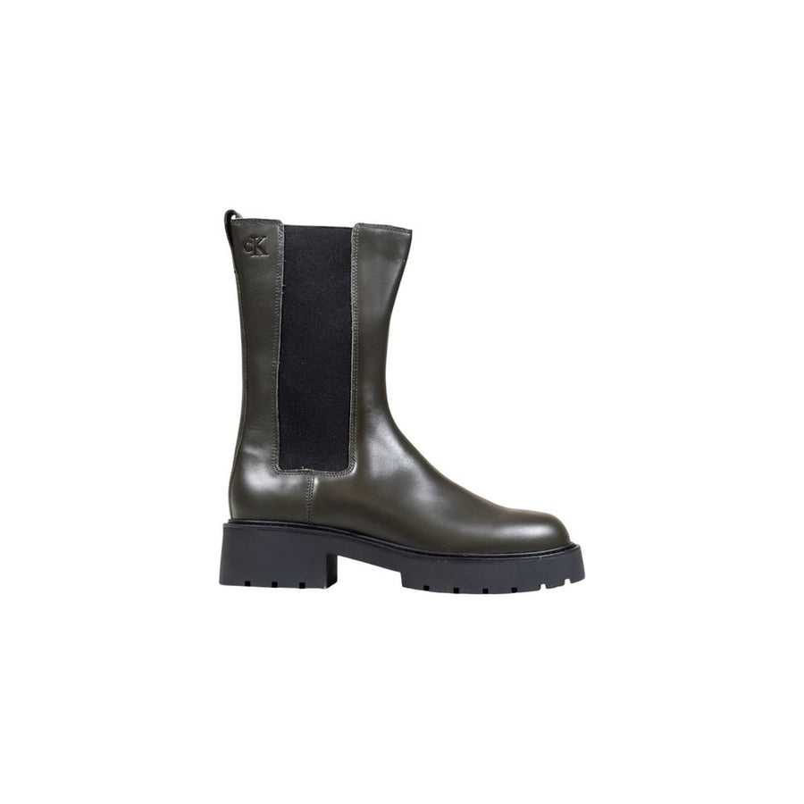 Calvin Klein Jeans Graue Ankle Boots aus Leder