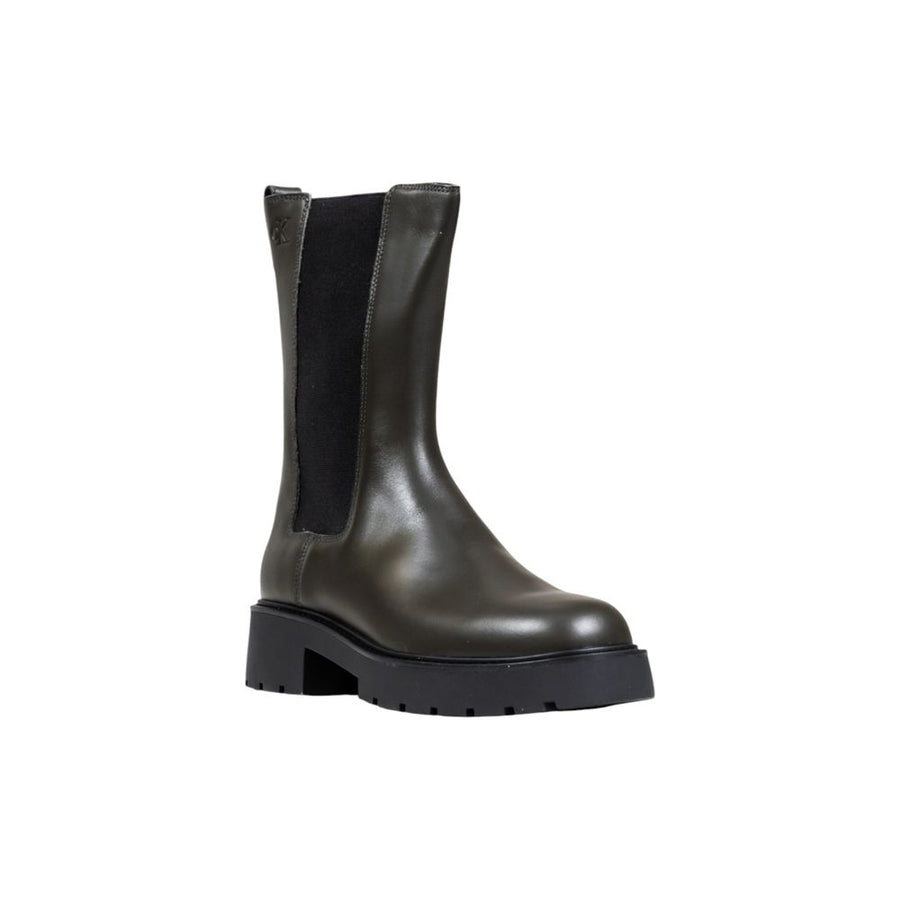 Calvin Klein Jeans Graue Ankle Boots aus Leder