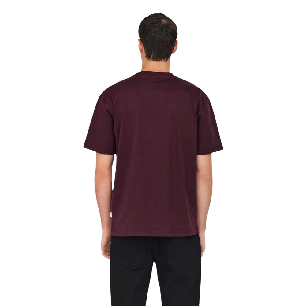 Only & Sons Burgundy Organic Cotton T-Shirt