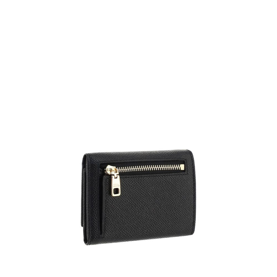 Dolce & Gabbana Schwarzes Kalbsleder Bos Taurus Portemonnaie
