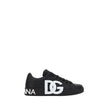 Dolce & Gabbana Schwarze Bos Taurus Kalbsleder Low-Top-Sneaker