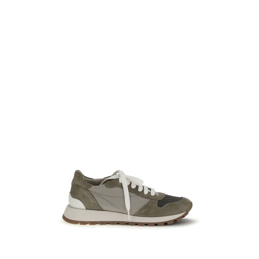 Brunello Cucinelli Two-Tone Athletic-Style Polyester Sneakers