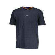 Hugo Boss Blu Baumwoll-T-Shirt für Herren in blau mit Logo-Applikation aus Bio-Baumwolle