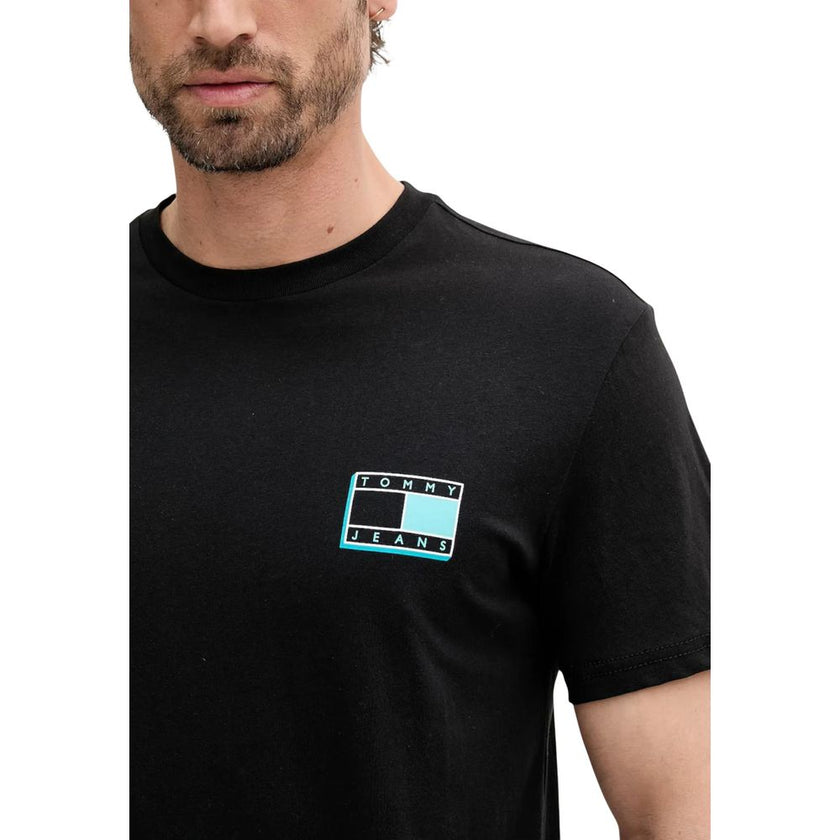 Tommy Hilfiger Jeans Schwarzes T-Shirt aus recycelter Baumwolle