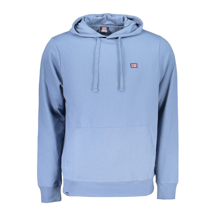 Norway 1963 Blauer Baumwoll-Kapuzenpullover für Herren