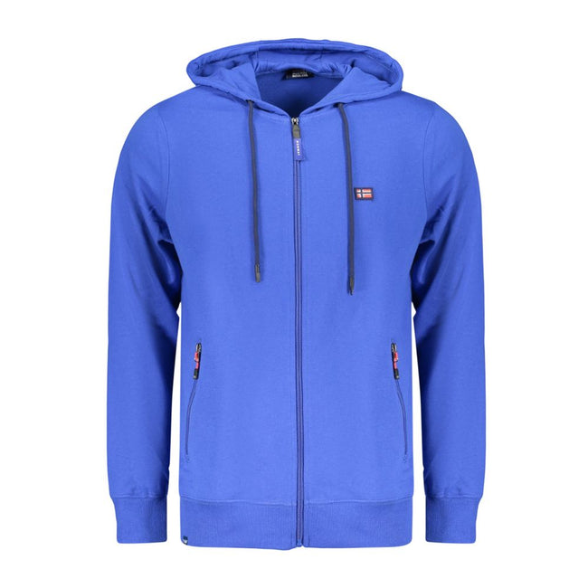Norway 1963 Blauer Baumwoll-Kapuzenpullover für Herren