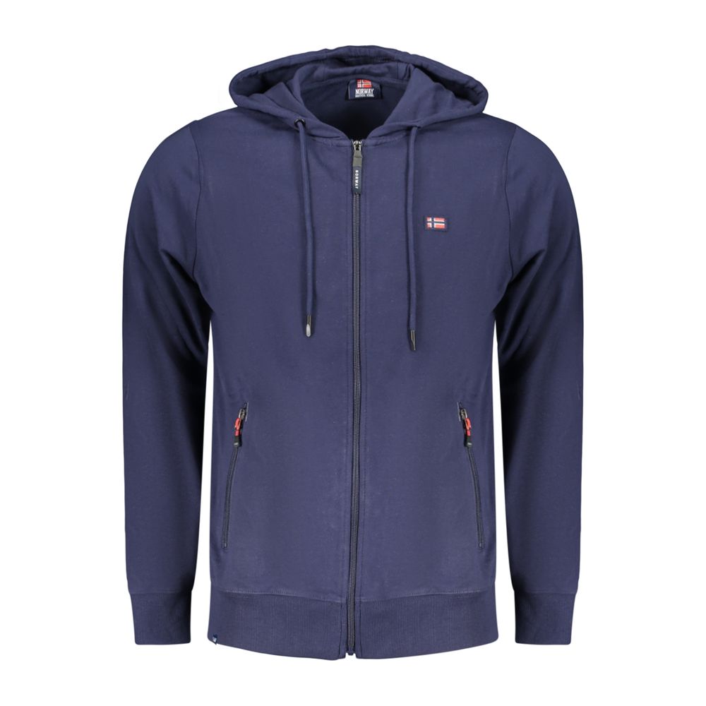 Norway 1963 Blauer Baumwoll-Kapuzenpullover für Herren