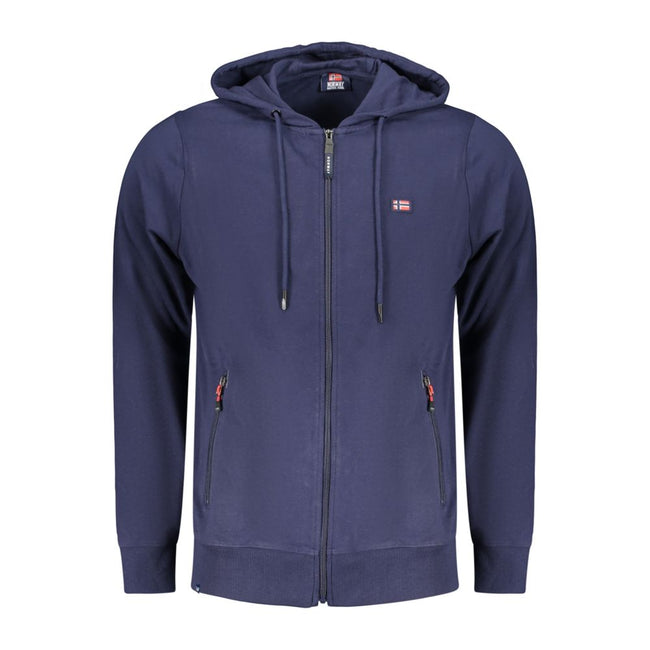 Norway 1963 Blauer Baumwoll-Kapuzenpullover für Herren