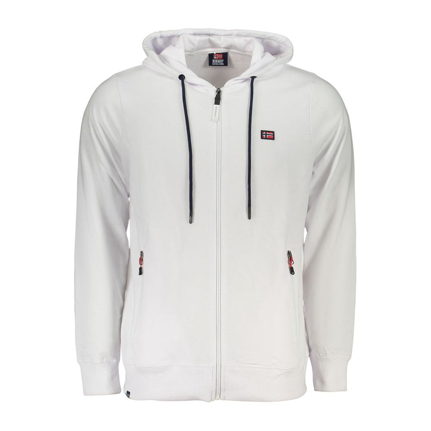 Norway 1963 Weißer Herren-Sweatshirt-Hoodie aus Baumwolle