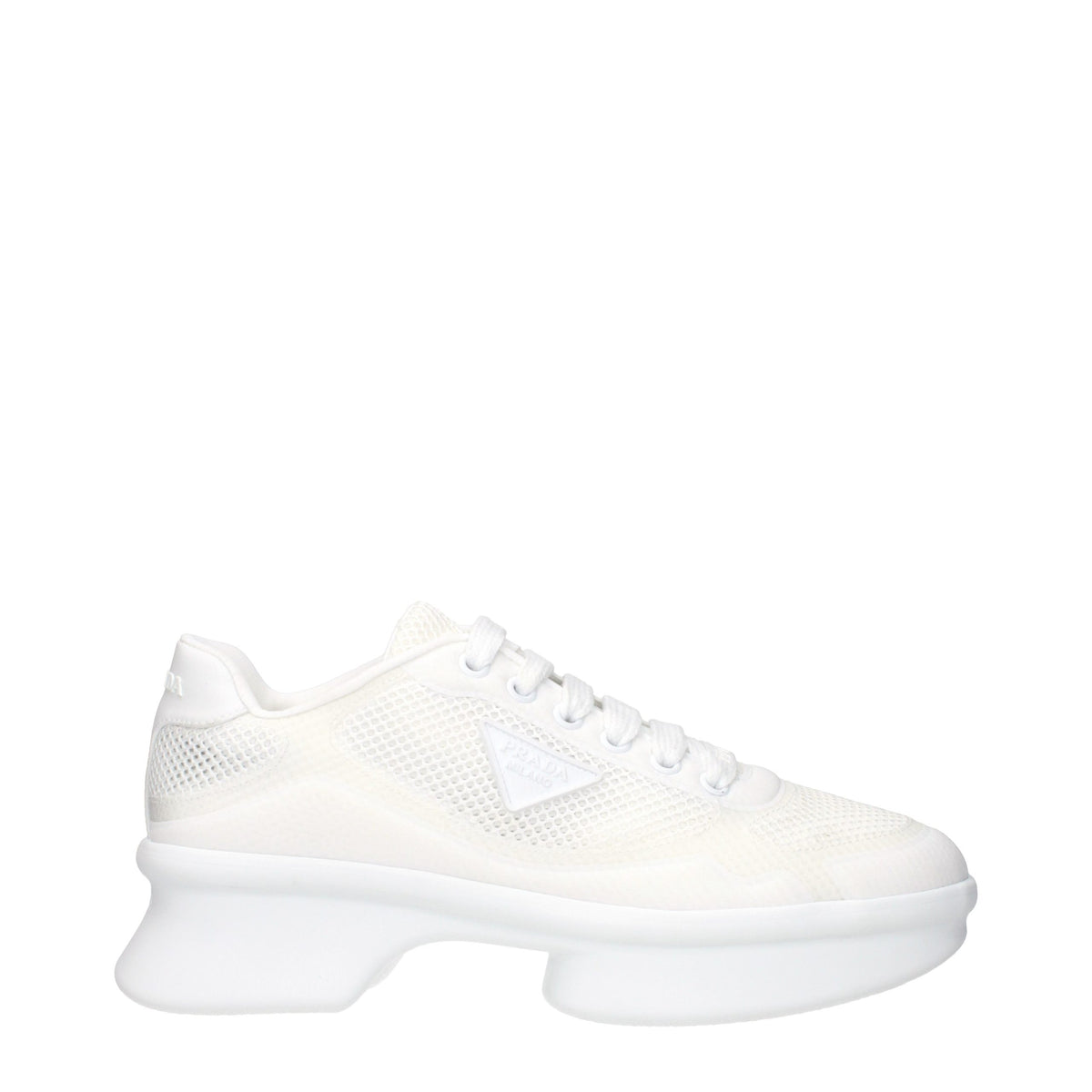 Prada Weiße Stoff-Sneaker im Athletic-Look